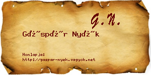Gáspár Nyék névjegykártya